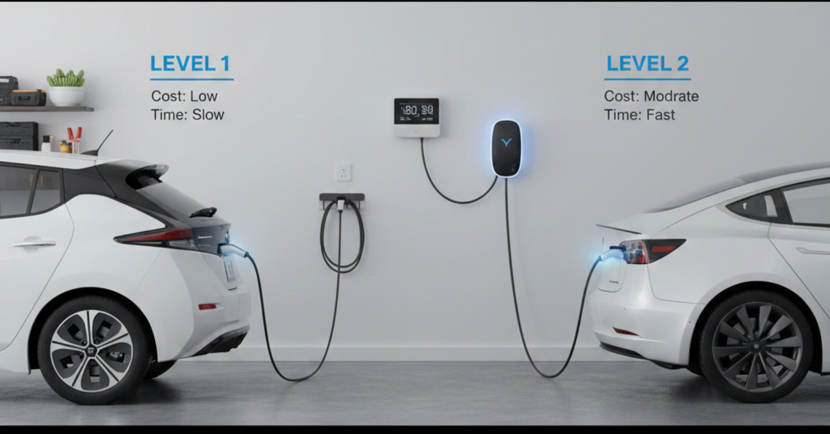 Electric Vehicle Charging at Home: Level 1 vs. Level 2 Costs