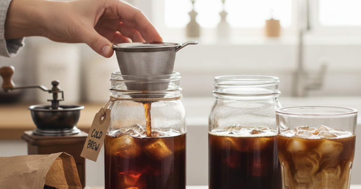 How to Make Cold Brew Coffee at Home (Mason Jar Method)