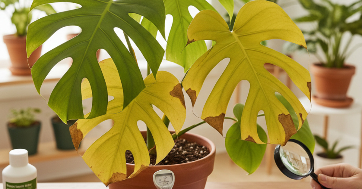 Troubleshooting Yellow Leaves on a Monstera Deliciosa